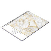 Personalisieren Sie Business Gold Weißgraumarmor Notizblock (Linke Seite)