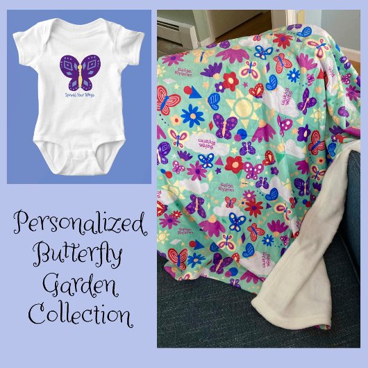 Personalisieren Sie Butterfly Garden Fun Formen Se Fleecedecke