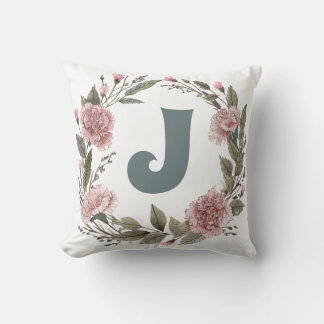 Personalisieren Sie Carnation Floral Wreath Pillow Kissen