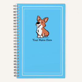 Personalisieren Sie Cartoon Corgi Niedlich Aquamar Notizblock