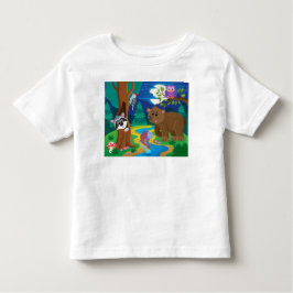 Personalisieren Sie Cartoon Stream Forest Animals Kleinkind T-shirt