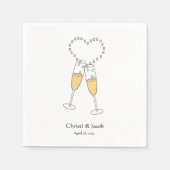 Personalisieren Sie Champagne Toast Napkins Serviette (Vorderseite)