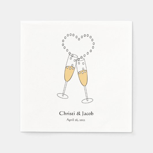 Personalisieren Sie Champagne Toast Napkins Serviette (Vorderseite)