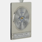 Personalisieren Sie Christliche Hochzeitsgeschenke Banner-Ornament Silber (Rechts)