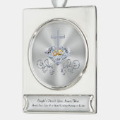 Personalisieren Sie Christliche Hochzeitsgeschenke Banner-Ornament Silber (Links)