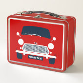 Personalisieren Sie CLASSIC BRITISH MINI CAR & UNI Metall Brotdose (Vorderseite)