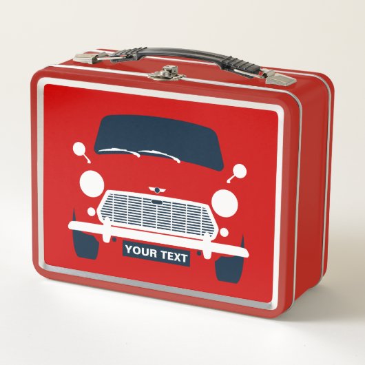 Personalisieren Sie CLASSIC BRITISH MINI CAR & UNI Metall Brotdose (Vorderseite)