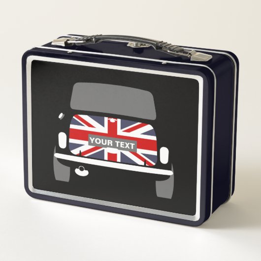 Personalisieren Sie CLASSIC BRITISH MINI CAR & UNI Metall Brotdose (Rückseite)