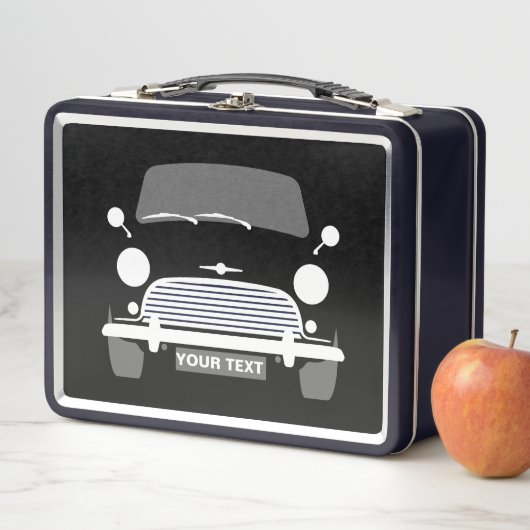 Personalisieren Sie CLASSIC BRITISH MINI CAR & UNI Metall Brotdose (Beispiel)