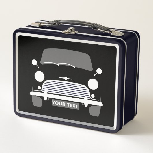 Personalisieren Sie CLASSIC BRITISH MINI CAR & UNI Metall Brotdose (Vorderseite)