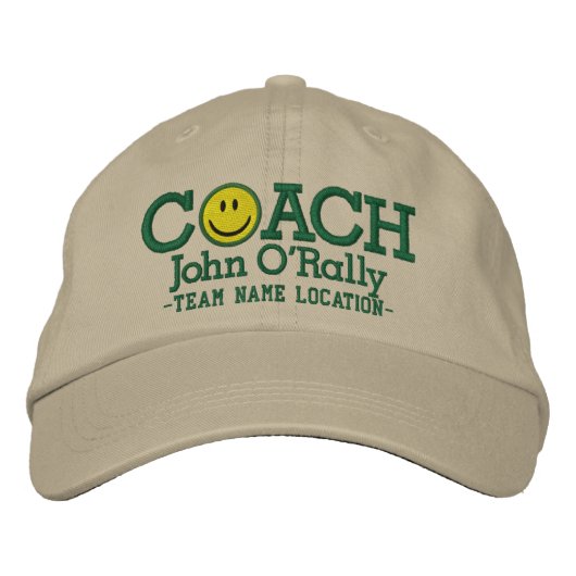 Personalisieren Sie Coach Cap Ihren Namen Ihr Spie Bestickte Kappe (Vorderseite)