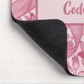 Personalisieren Sie Coder Girl Pink Floral Zeichne Mousepad (Ecke)