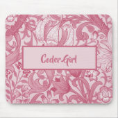 Personalisieren Sie Coder Girl Pink Floral Zeichne Mousepad (Vorne)