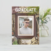 Personalisieren Sie Coole Adventurer Theme Abschlu Einladung (Stehend Vorderseite)