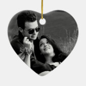 Personalisieren Sie Coupels Foto Rosa Weißschneefl Keramik Ornament (Hinten)