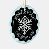 Personalisieren Sie Coupels Foto Schwarz-weiß Snow Keramik Ornament (Rechts)