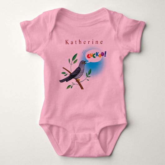 Personalisieren Sie Cuckoo Bird auf Branch Baby Gi Baby Strampler (Vorderseite)