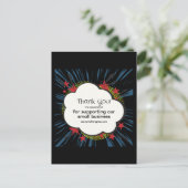 Personalisieren Sie "Danke" mit "zappy" Hintergrun Postkarte (Stehend Vorderseite)