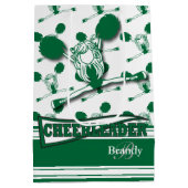 Personalisieren Sie Dark Green Cheerleader Mittlere Geschenktüte (Rückseite)