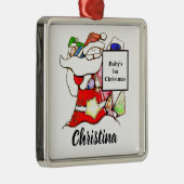 Personalisieren Sie das 1. Weihnachtsgeschenk der  Ornament Aus Metall (Rechts)
