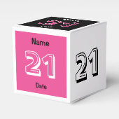 Personalisieren Sie das 21. Geburtstag Pink Black Geschenkschachtel (Vorderseite)