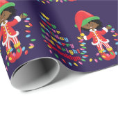 Personalisieren Sie das American Girl Elf Geschenkpapier (Rolleneckpunkt)