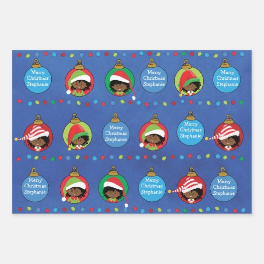 Personalisieren Sie das American Girl Elf Geschenkpapier Set (Vorderseite 2)