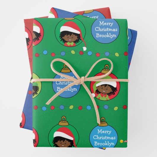 Personalisieren Sie das American Girl Elf Geschenkpapier Set (Beispiel)