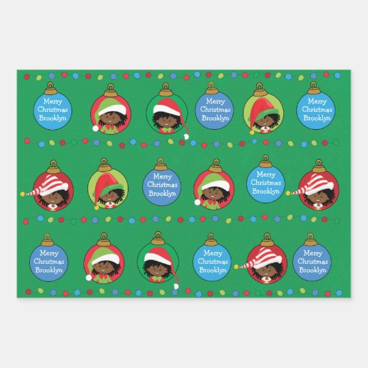 Personalisieren Sie das American Girl Elf Geschenkpapier Set (Vorderseite)