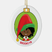 Personalisieren Sie das American Girl Elf Keramik Ornament (Rechts)