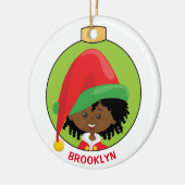 Personalisieren Sie das American Girl Elf Keramik Ornament (Links)