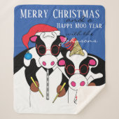 Personalisieren Sie das Blanket "Happy Moo Year"/M Sherpadecke (Vorderseite)