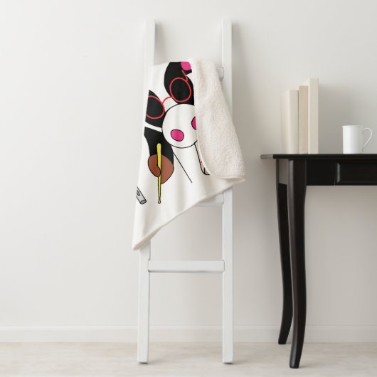 Personalisieren Sie das Blanket "Happy Moo Year"/M Sherpadecke (Beispiel)