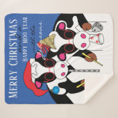 Personalisieren Sie das Blanket "Happy Moo Year"/M Sherpadecke (Vorderseite (Horizontal))