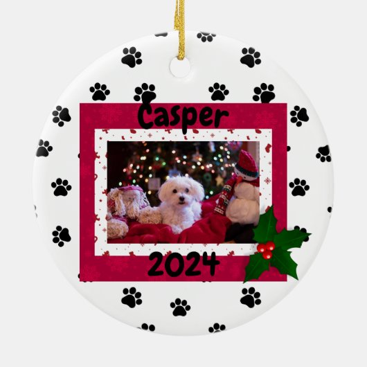 Personalisieren Sie das Deck der Paws Ornament Pet (Hinten)