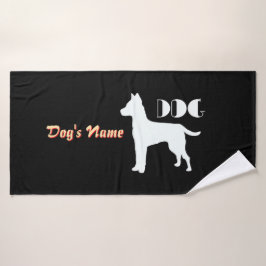 Personalisieren Sie das DOG Logo Black Doggie Badehandtuch