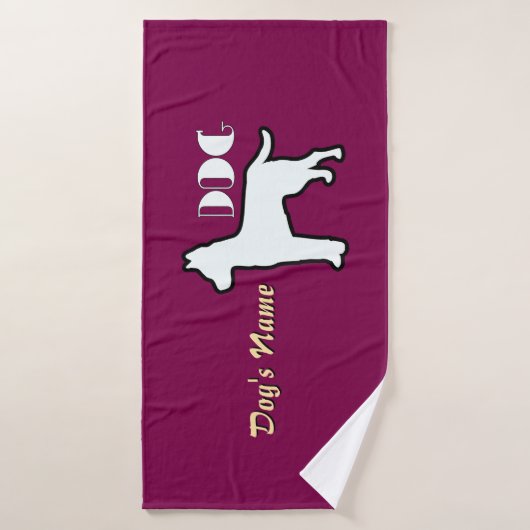 Personalisieren Sie das DOG Logo Burgundy Doggie Badehandtuch (Badehandtuch)