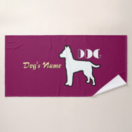 Personalisieren Sie das DOG Logo Burgundy Doggie Badehandtuch