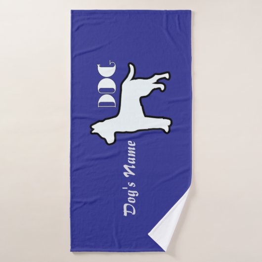 Personalisieren Sie das DOG Logo Deep Blue Doggie Badehandtuch (Badehandtuch)