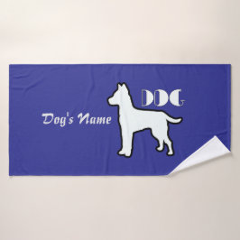 Personalisieren Sie das DOG Logo Deep Blue Doggie Badehandtuch