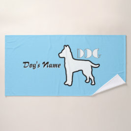 Personalisieren Sie das DOG Logo Lt Blue Doggie Badehandtuch
