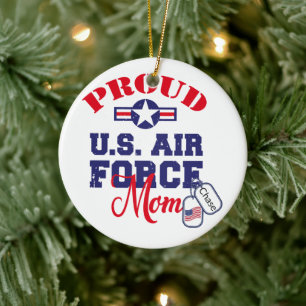 Personalisieren Sie das Dog Tag U.S. Air Force Mam Keramik Ornament