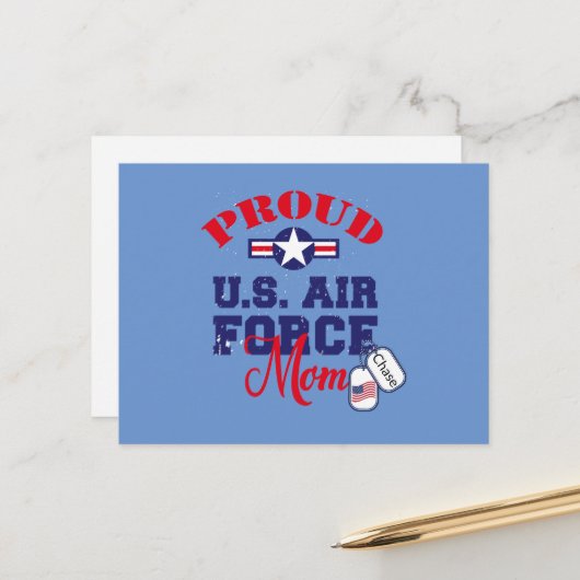 Personalisieren Sie das Dog Tag U.S. Air Force Mam Postkarte (Vorderseite/Rückseite Beispiel)