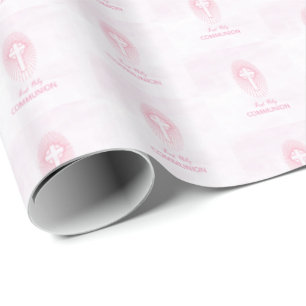 Personalisieren Sie das erste heilige Kommunionskr Geschenkpapier