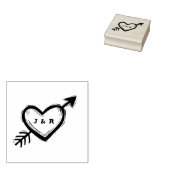 Personalisieren Sie das erste Herz mit Pfeil-Linoc Gummistempel (Stempel)