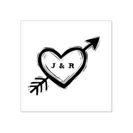 Personalisieren Sie das erste Herz mit Pfeil-Linoc Gummistempel