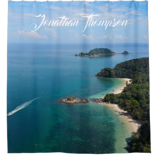 Personalisieren Sie das Foto des Ozeans Blaues Was Duschvorhang (Vorderseite)