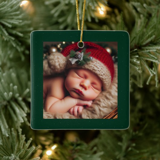 Personalisieren Sie das Foto Keramik Square Orname Keramikornament (Baum)