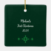 Personalisieren Sie das Foto Keramik Square Orname Keramikornament (Rückseite)