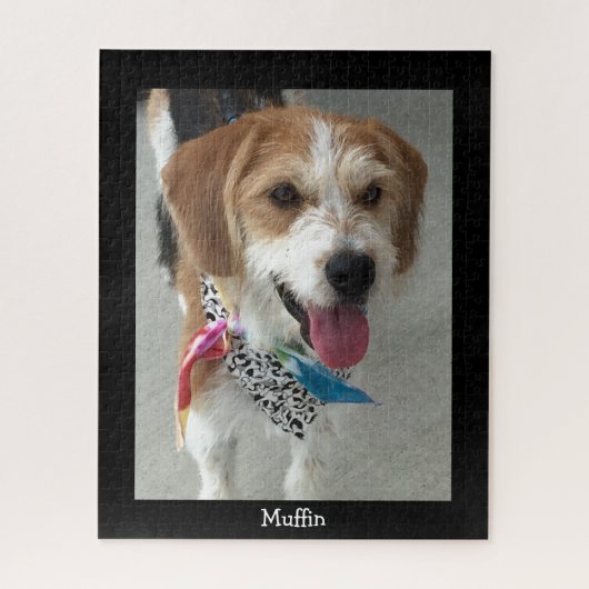 Personalisieren Sie das Foto und den Namen des Hun Puzzle (Vertikal)